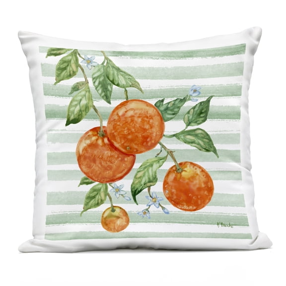 Stupell Industries Juicy Orange Vine Outdoor Printed Pillow design by Paul Brent, 18 x 7 x 18