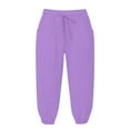 thumbnail image 3 of Purple Linen Pants Women's Linen Wide Leg Pants Casual Loose High Waist Beach Haren Pants Pockets Capri Pants for Women, 3 of 5