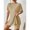 Khaki, variant on Heisall Two Piece Sets for Women Round Neck Long Sleeve Slit Top and Tight Shorts Casual Lounge Sets