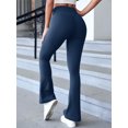 thumbnail image 2 of High Waist Womens Flare Yoga Leggings Scrunch Butt Lifting Bell Bottoms Bootcut Workout Pants with Pockets, 2 of 5