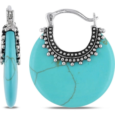 Oval Turquoise Sterling Silver Clip-in Earrings