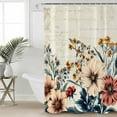 thumbnail image 2 of Small Stall Shower Curtain 48x72 Inch Narrow Half Size Retro Spring Floral Bath Curtains Bathroom Decor Pastoral Summer Botanical Waterproof Fabric Shower Curtain Set with Hooks 48 Inch, 2 of 6