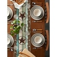 thumbnail image 2 of nqOlkjepod West Texas Star Rustic Table Runner 48 Inches Long Farmhouse Dress Scarves, Farmhouse Teal Green Wood Plank Dining Tablerunner for Coffee Table/Kitchen Island/Party Décor, 13" x 48", 2 of 8