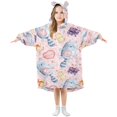 thumbnail image 5 of BZSMCE Wearable Blanket Hoodie Fashion Pastel Cat Gift Carnival Home Wear, 5 of 7