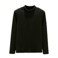 thumbnail image 2 of Sakmal Pajama Tops Women Long Sleeve Pullover Sleepwear Black Crew Neck Sleepwear for Women L, 2 of 5