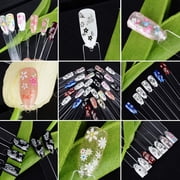 3D Flower Nail Stickers,Topboutique 90 Sheets 3D Design Nail Art Stickers 3D Design Tip Stickers Nail Art Stickers Decals Nails Decorations Tips,Mixed Color