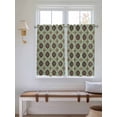 thumbnail image 2 of Mediterranean Living Room Curtains 2 Panel, Vintage Morocco Abstract Pattern Brown Green Cafe Window Treatment, Farmhouse Bedroom Bathroom Kitchen Curtains Drapes 104"x54", 2 of 6