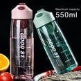 thumbnail image 4 of Mdesiwst 480ml/550ml Water Bottle Screw Cover Large Capacity Plastic Sturdy Reminder Drink Flask for Home, 4 of 8
