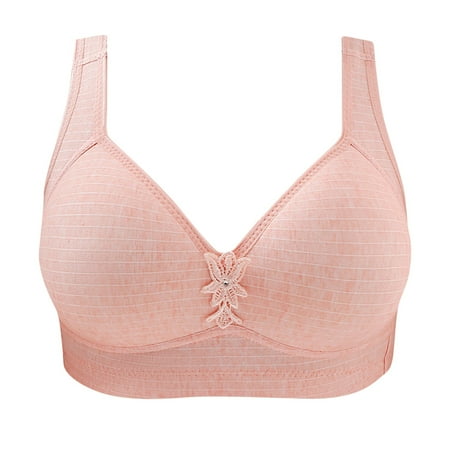 

Bigersell Women Full Coverage Bra Wide Straps V Neck Wireless Bra without Underwire Seamless Full Figure Bras Comfortable Breathable Soft Bra Bralette Sports Bras Underwear S25-2525