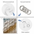 thumbnail image 5 of Summer Coastal Bathroom Shower Curtains with 12 Hooks Polyester Waterproof Shower Curtain for Stalls and Bathtubs Abstract Gradient Brown Beach Plaster Relief Decorative Bathroom Curtain 60x72 Inches, 5 of 9