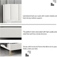 thumbnail image 5 of AUFANK King Bed Frame Upholstered Platform with Wooden Slats, Noise-Free, Beige, 5 of 6