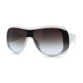 thumbnail image 5 of Womens Oversized Shield Cropped Side Flat Top Plastic Diva Fashion Sunglasses White - Smoke, 5 of 7