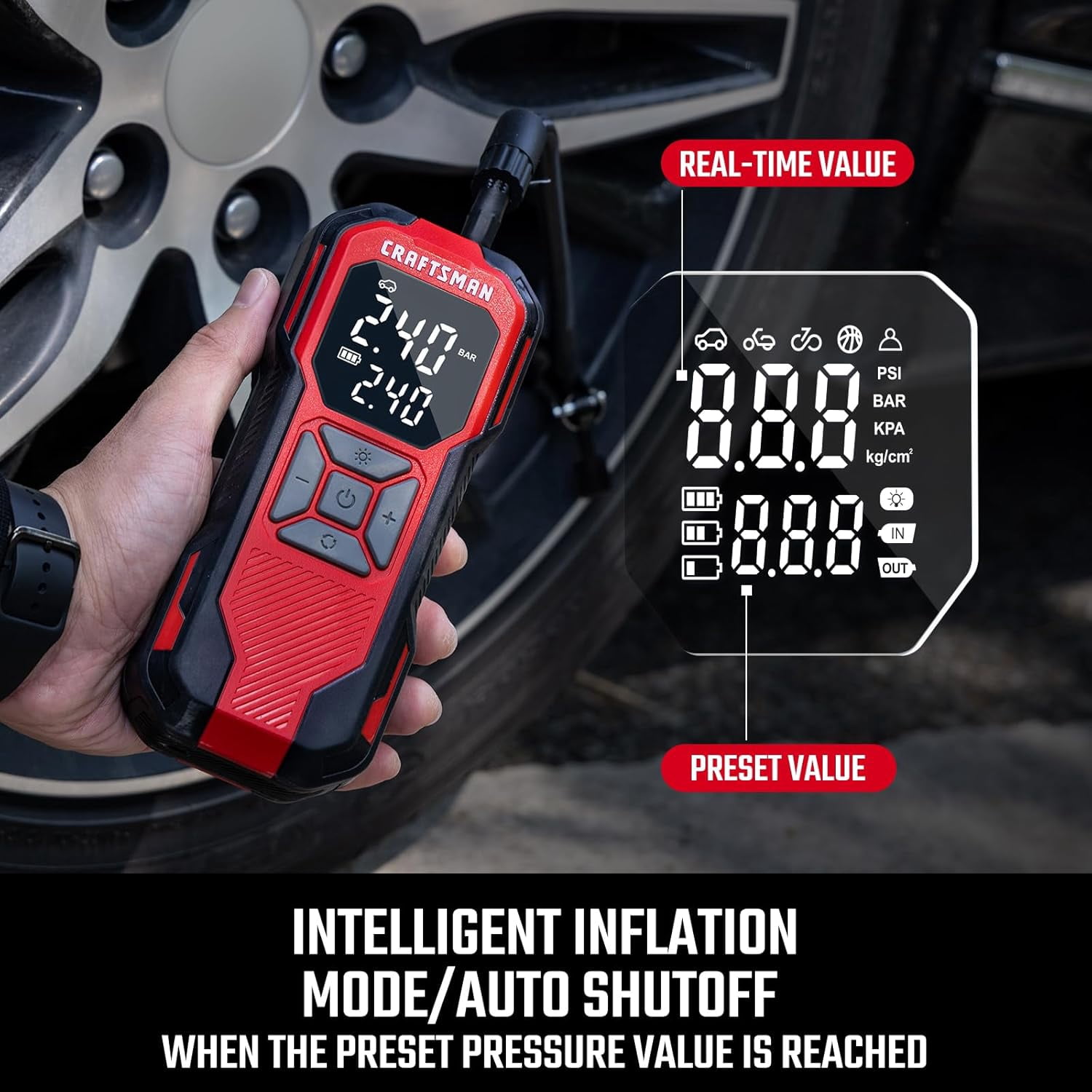 CRAFTSMAN Portable 12-volt Air Inflator (Power Source: Battery )