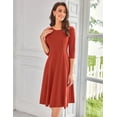 thumbnail image 2 of Vestido midi GRACE KARIN 2025 Primavera-Verano, corte A, manga 3/4, 2 of 6
