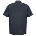 thumbnail image 6 of VBTAPA Mens Solid Color Shirts Short Sleeve Button Down Shirts Wrinkle Free Casual Vacation Beach Summer Tops Navy L, 6 of 8
