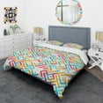 thumbnail image 3 of Designart 'Abstract Retro Geometry I' Mid-Century Modern Duvet Cover Set, 3 of 4