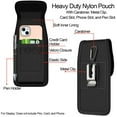 thumbnail image 6 of CoverON Holster for TCL 50 XE Nxtpaper ION X 30 LE 10 Pro HMD Skyline Vibe Sony Xperia 1 10 AT&T Calypso Fairphone Nothing 3 3a 5G Phon Cell Phone Case Belt Clip Card Holder Vertical Nylon Pouch Bag, 6 of 7