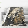thumbnail image 1 of Balery Graceful Snow Leopard Manta de Felpa Suave y Acogedora – Cobija de Franela Aterciopelada para Cama, Lavable y Cálida para Sofá, Mascotas, Transpirable-50"x40", 1 of 7