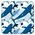 thumbnail image 2 of Vinyl Drink Coasters - Set of 4 - Seamless Sharks, 2 of 3