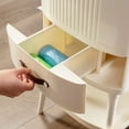 thumbnail image 5 of VECELO Kitchen Trash Can with Lid, Recycling Plastic Garbage Can with Drawer and Storage Shelf, White, 5 of 7