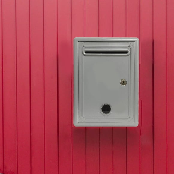 Buzón de sugerencias, caja de comentarios, resistente al agua para el hogar, oficina, aula, caja de quejas con cerradura de llave, caja de billetes, Gris