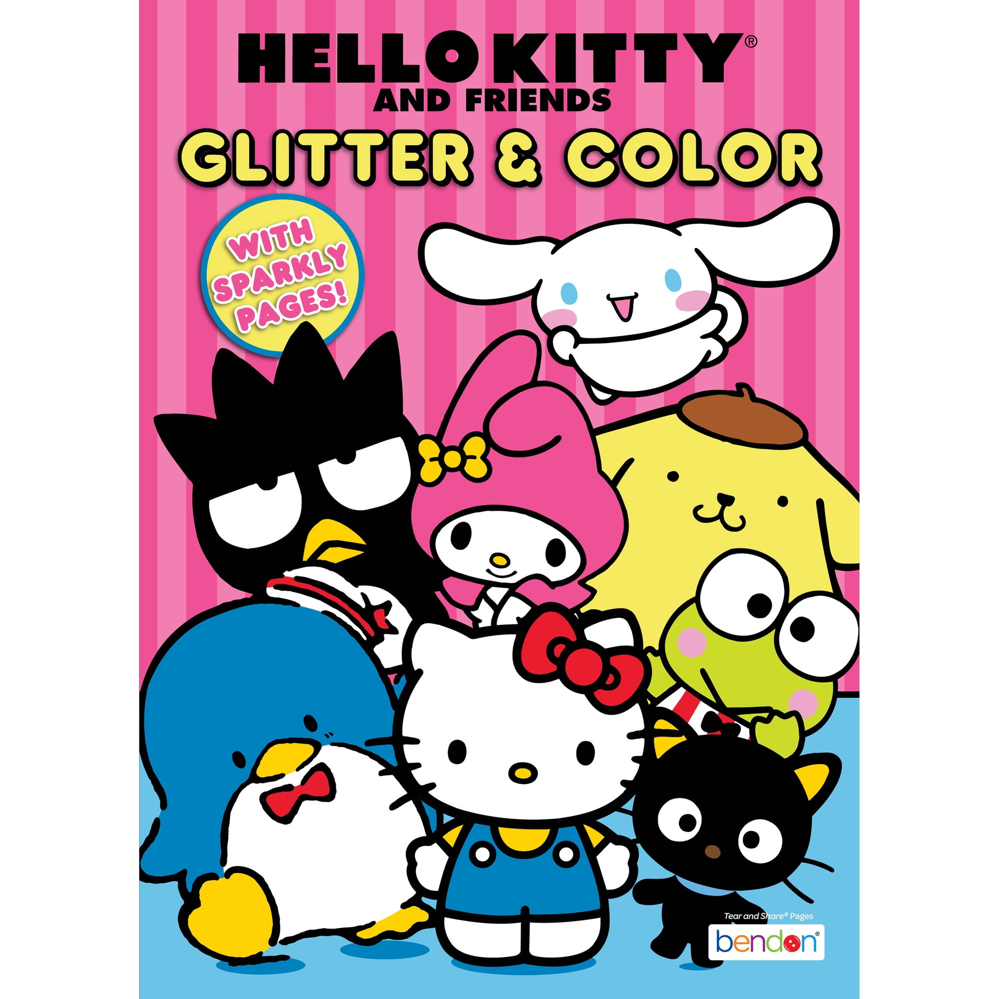 Hello Kitty Glitter Coloring Book for Kids – 32 Pages with Sparkly Glitter Accents – Fun Activity Book by Bendon, Paperback