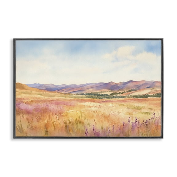 Stupell Industries Southwestern Pastel Valley Panorama Black Framed Giclee Art, 18 x 12, by Petals Prints Design