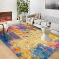 thumbnail image 5 of Haperlare Area Rug Modern Abstract Area Rug Machine Washable Indoor Contemporary Stain Resistant Non-Slip Rug for Living Room Bedroom Home Decor, 8' x 10' Mixed Yellow, 5 of 7