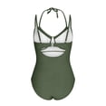 thumbnail image 5 of Xdegoge One Piece Swimsuit Women Push-Up Underwire Halter Neck Mesh Cut-out Bathing Suits Full Coverage Tummy Control Swimwear Summer Resort Vacation, 5 of 9