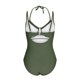 thumbnail image 5 of TaTaai Women's Casual V Neck Halter One Piece Bathing Suit Solid Color Mesh Patchwork Tummy Control Back Adjustable Tie Soft Stretchy Swimwear for Beach Activities Gift, 5 of 9