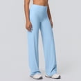 thumbnail image 4 of Women Workout Leggings No Front Seam Straight Leggings Light Blue S, 4 of 10