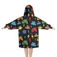 thumbnail image 2 of Multicolor Controllers Games Icons Black Pattern Blanket Hoodies for Kids 6-13YR Oversize Wearable Blanket Hoodies for Boys Girls Teens, 2 of 7