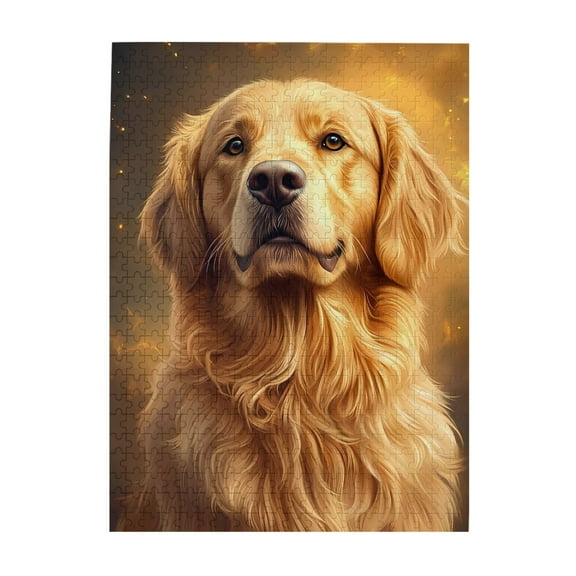 500-Piece Wooden Jigsaw Puzzle for Adults - Golden Retriever Dog , Fun & Relaxing Family Game, No-Dust Interlocking Pieces, Perfect Wall Decor & Holiday Gift