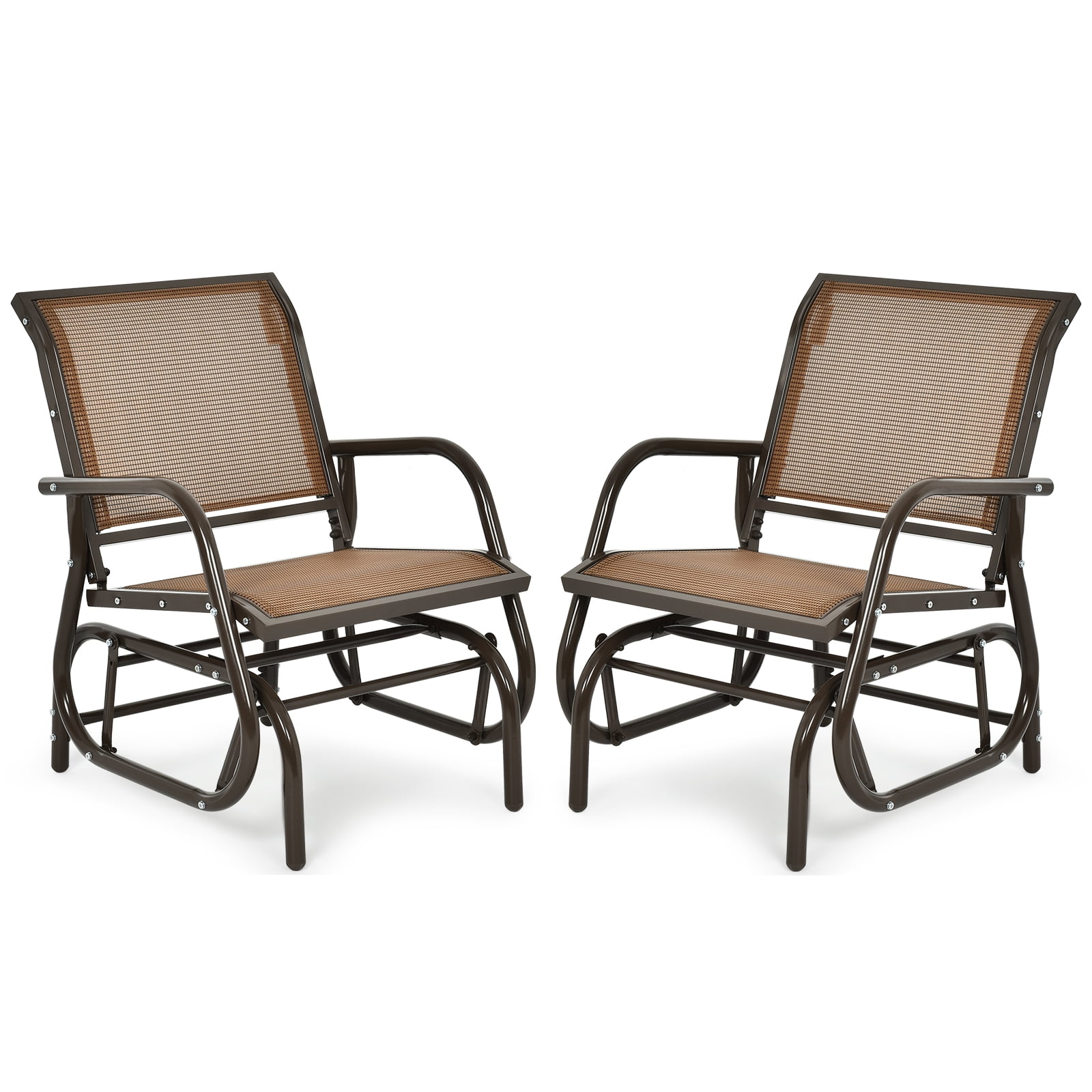 Topbuy 2Piece Outdoor Single Glider Chair Rocking Seating Lounging