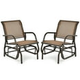 thumbnail image 1 of Patiojoy 2-Piece Outdoor Single Glider Chair Rocking Seating Lounging Chair with Armrest Brown, 1 of 7