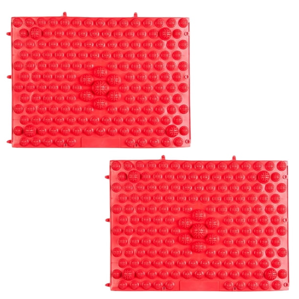 EeaseMX 2 almohadillas de masaje de pies, alfombrilla de masaje reflexológico, placa de presión para los dedos, almohadilla de masaje, alfombrilla de relajación de acupresión (roja)