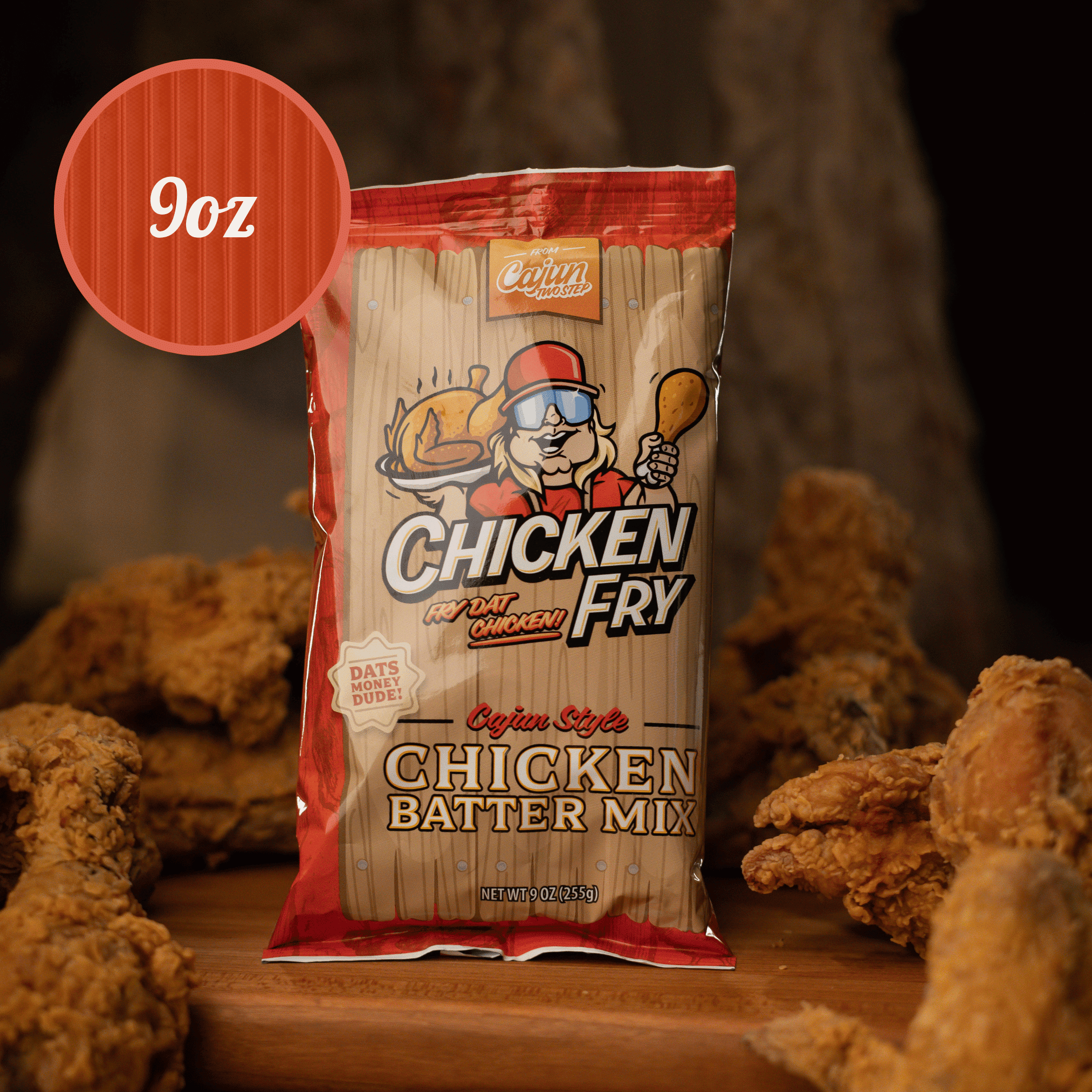 (3 pack) Cajun Two Step Chicken Fry Batter Mix, Shelf-Stable Louisiana Seasoning Mix, 9 oz