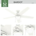 thumbnail image 6 of Hunter 52 inch Indoor Ceiling Fan with LED Light and Pull Chain - White Modern Ceiling Fan, Standard Mount, 5 Blades, For Bedroom, Living Room, or Kitchen - Bardot 52493, Fresh White, 6 of 15