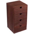 thumbnail image 1 of Shisuyan 1pc Desktop Storage Box Vintage Drawer Box Wooden Storage Organizer (Four-layer), 1 of 9