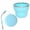 Blue, variant on Collapsible Travel Cup, Folding Cup with Lid, BPA Free Silicone Collapsible Cup with Stainless Steel Rim, Portable Camping Cup for Travel, Hiking, Outdoor, 1 Pc, 3.35x2.95"