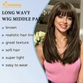 thumbnail image 6 of QUEENTAS 20 Inch with Bangs Long Brown Wigs for Women Straight Long Bob Wig Synthetic Brown Hair Wigs Sandy Brown Glueless Wig Cap, 6 of 10