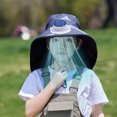 thumbnail image 6 of CSSAD Outdoor Wide Brim Sun Hat with Solar Fan, Summer Big Brimmed Shawl Fisherman's Hat for Childen, Sun Bucket Hat for Men Women UPF 50+ Bucket Fishing & Beach Hat with Fan, Black, 6 of 6