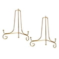 thumbnail image 1 of Unique Bargains 2Pack 5 Inch Plate Stands for Display Iron Folding Easel Plate Holders, Gold, 1 of 5