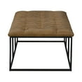 thumbnail image 6 of HomePop Draper 58" Large Ottoman with Button Tufting, Light Brown Faux Leather, 6 of 16
