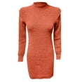 thumbnail image 6 of Ediodpoh Women High Long Sleeve Solid Color Knitted Long Dress Sweater Dress for Fall and Winter Bodycon Style Orange M, 6 of 6