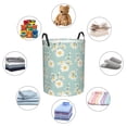 thumbnail image 4 of Rateoe Floral Daisy Pattern Round Laundry Hamper Basket, Tall Hamper Basket for Blanket Storage, Nursery Clothes Hamper for Laundry in Bedroom and College Dorm-, 4 of 6
