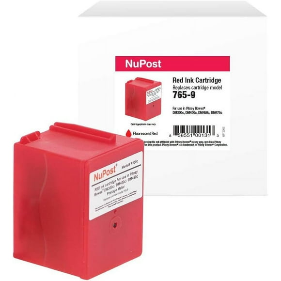 TRAHOO-NuPost NPT300C Compatible Red Ink Cartridge Replacement for Pitney Bowes Postage Meter 765-9 (Red)