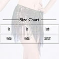 thumbnail image 3 of Women's Fringed Sequins Belly Dance Skirt, Sparkly Tie Side Tassel Hip Scarf Wrap for Rave Festival Disco Party, 3 of 6