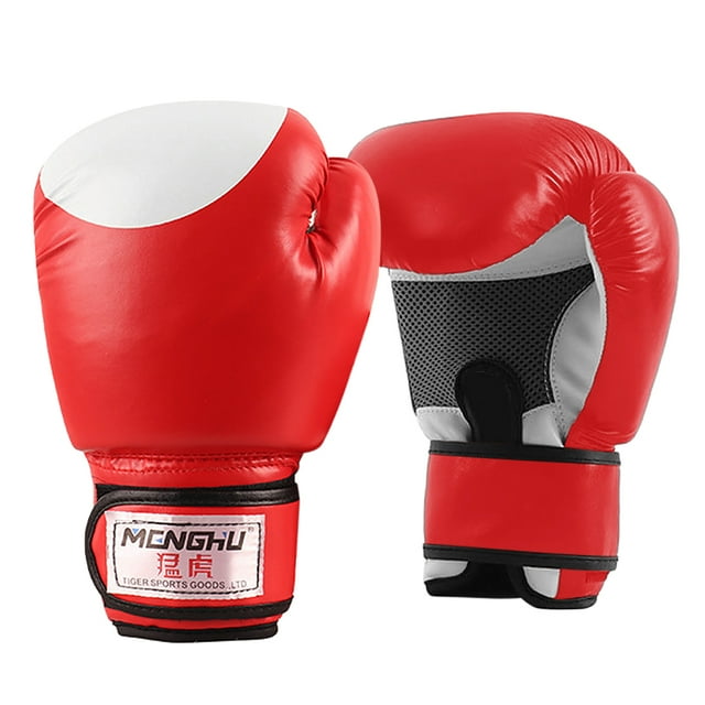 Graflsoa Gants de Boxe Rouges Premium 12oz, Cuir PU de Haute Qualité avec Rembourrage Épais pour Protection et Confort Ultimes, Design Respirant pour Paumes Sèches, Support de Poignet Ajustable pour Ajustement Sécurisé