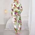 thumbnail image 5 of Disketp Pajamas Set Long Sleeve Sleepwear Womens Button Down Nightwear Pj Sets-Wild Exotic Birds And Flowers, 5 of 9